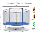 Батут с защитной сеткой "PERFETTO SPORT ACTIVITY 14" диаметр 4,3 м синий