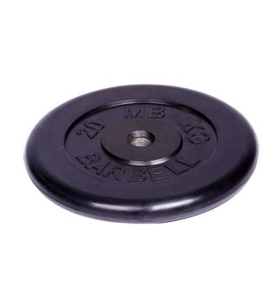 Диск обрезиненный "Barbell" d 31 мм чёрный 20,0 кг Диск обрезиненный "Barbell" d 31 мм чёрный 20,0 кг