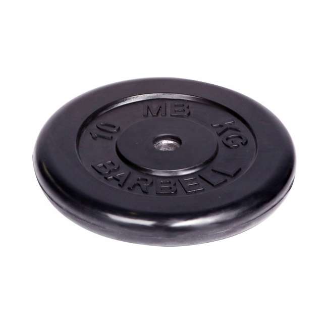 Диск обрезиненный "Barbell" d 26 мм чёрный 10,0 кг Диск обрезиненный "Barbell" d 26 мм чёрный 10,0 кг