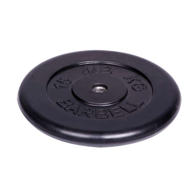 Диск обрезиненный "Barbell" d 26 мм чёрный 15,0 кг Диск обрезиненный "Barbell" d 26 мм чёрный 15,0 кг