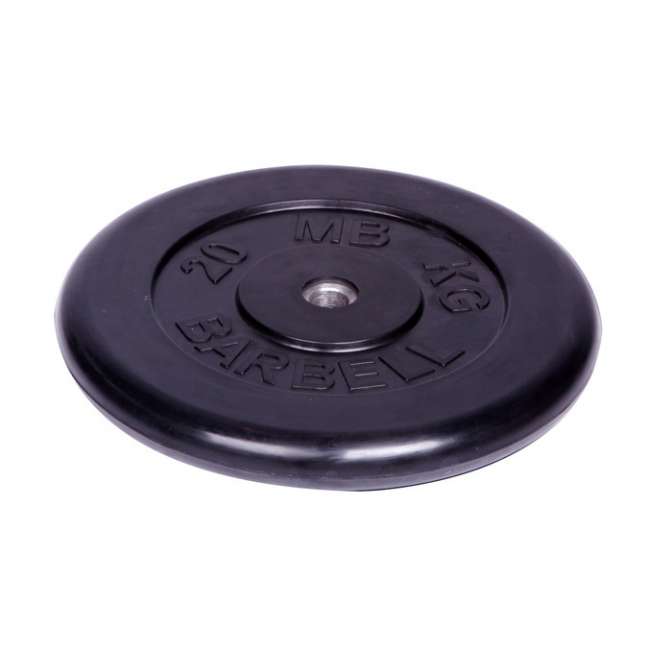 Диск обрезиненный "Barbell" d 26 мм чёрный 20,0 кг Диск обрезиненный "Barbell" d 26 мм чёрный 20,0 кг