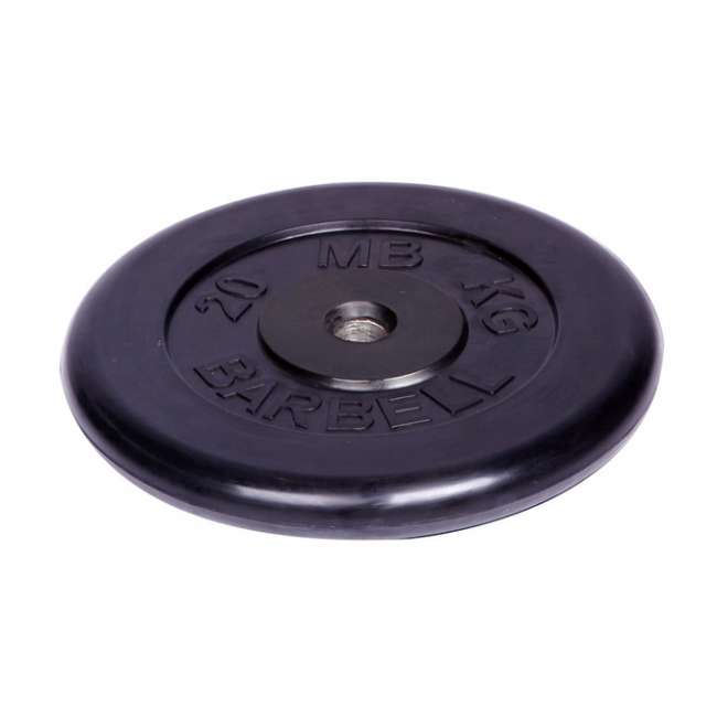 Диск обрезиненный "Barbell" d 31 мм чёрный 20,0 кг Диск обрезиненный "Barbell" d 31 мм чёрный 20,0 кг