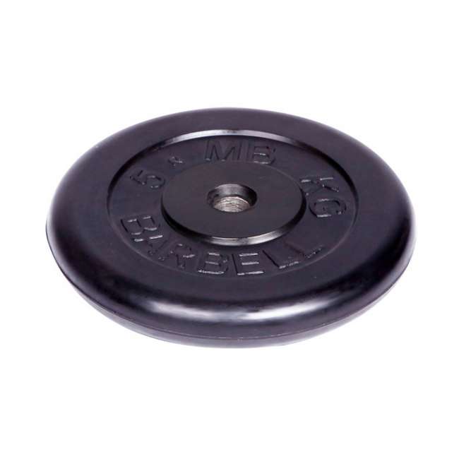 Диск обрезиненный "Barbell" d 31 мм чёрный 5,0 кг Диск обрезиненный "Barbell" d 31 мм чёрный 5,0 кг