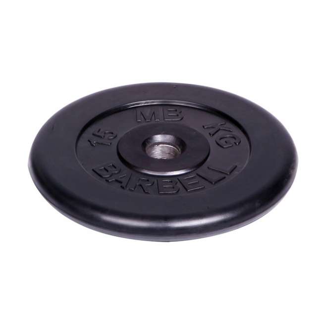 Диск обрезиненный "Barbell" d 51 мм чёрный 15,0 кг Диск обрезиненный "Barbell" d 51 мм чёрный 15,0 кг