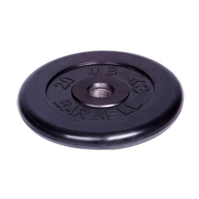 Диск обрезиненный "Barbell" d 51 мм чёрный 20,0 кг Диск обрезиненный "Barbell" d 51 мм чёрный 20,0 кг